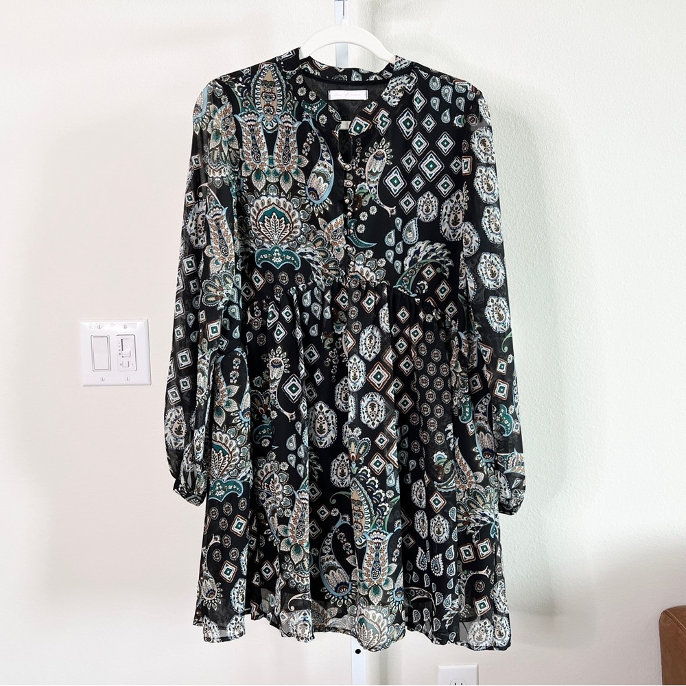 Ces Femme Black and Green Long Sleeve Dress - Picture 3 of 7